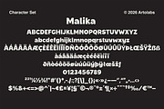 Malika | Warm & Bold Sans Serif Font, a Sans Serif Font by Artolabs (Thumbnail 5 of 8)