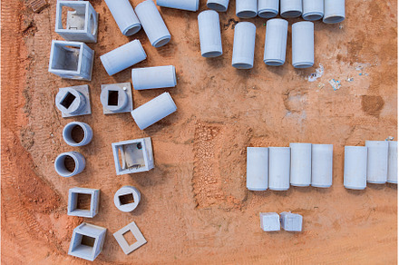 Large cement sewage pipes for, an Industrial Photo by Ungvar Studio