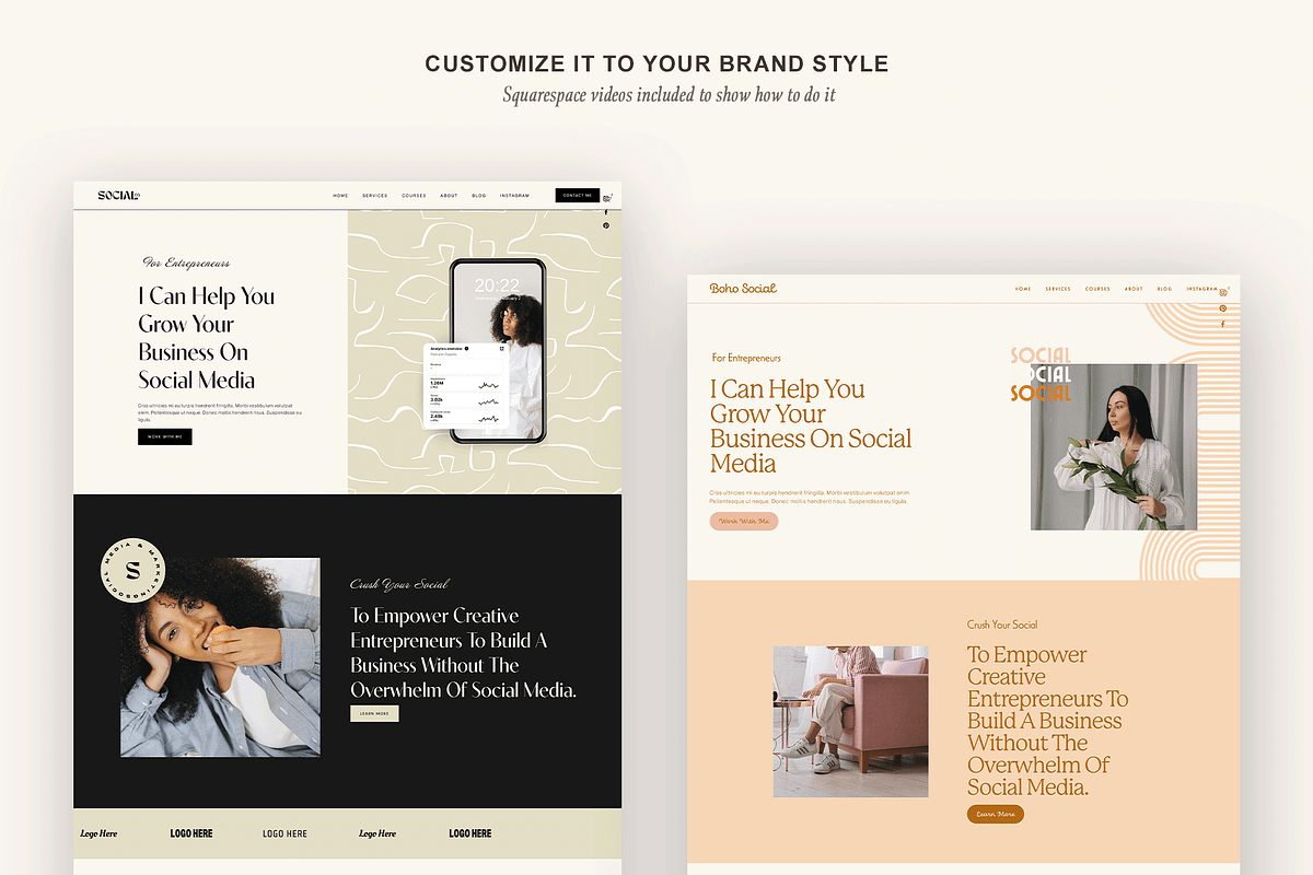 Squarespace 7.1 Template: Social, a Websites & App Template by Kseniia_Design (Photo 6 of 10)