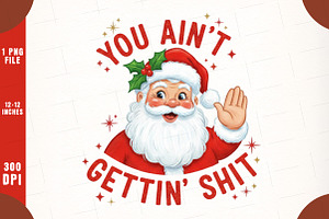 Funny Sarcastic Santa PNG, an Illustration by SinaCreation