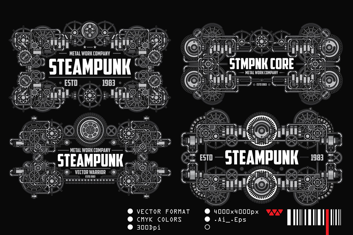 12 Steampunk badge logo, a Graphic by the-sastra (Photo 4 of 4)