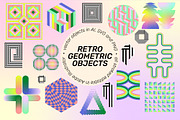 SuperSpectiva Retro Geo Clipart, an Object Graphic by angelainthefields (Thumbnail 3 of 17)
