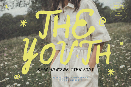 The Youth. RAW Handwritten Font, a Handwritten Font by dicreate