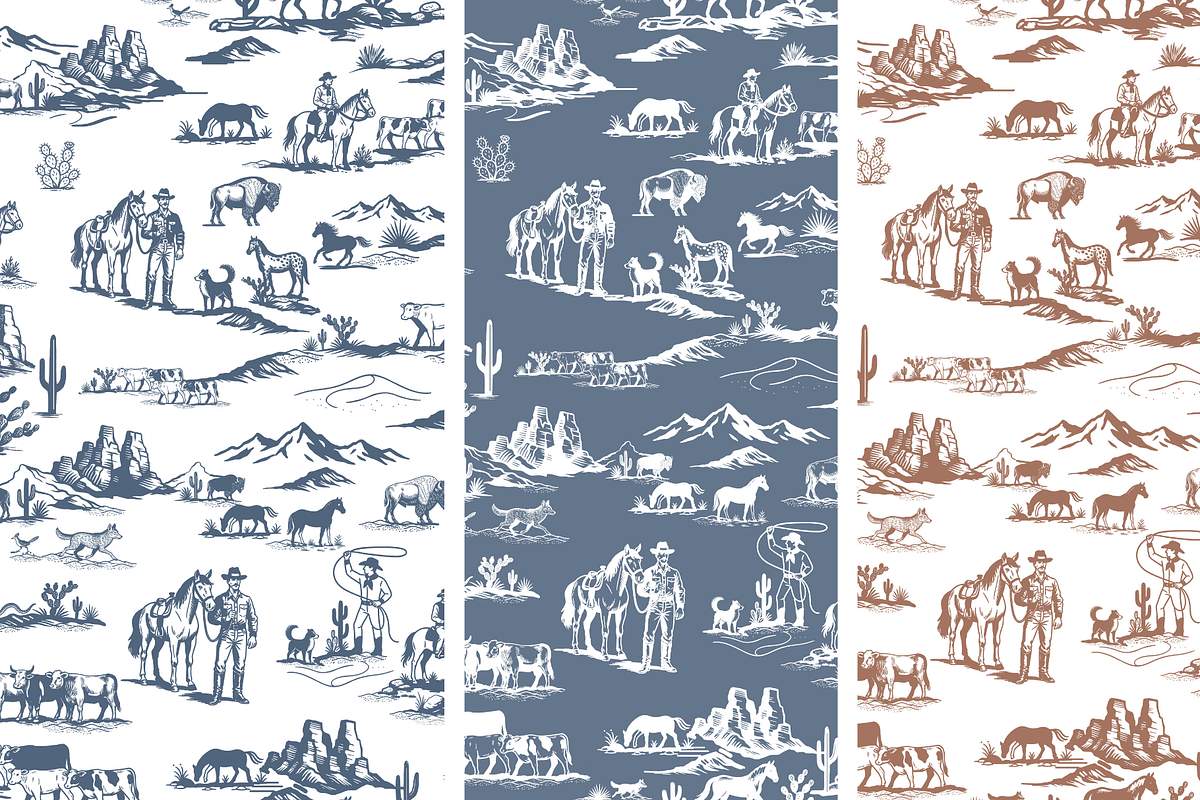 Classic Cowboy Illustrated Pattern, a Pattern Graphic by Hughes Studio (Photo 9 of 9)