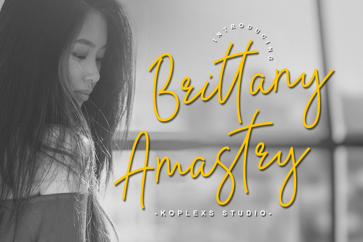 Brittany Amastry, a Script Font by Koplexs Studio (Photo 4 of 8)