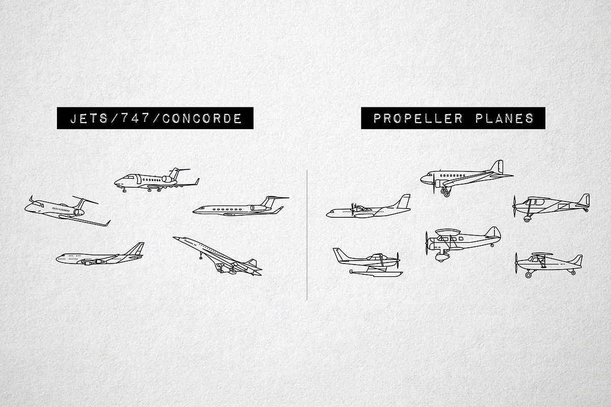 40 Plane Icons - Airplane, Travel, an Outline Icon by Hatch Design Workshop (Photo 4 of 8)