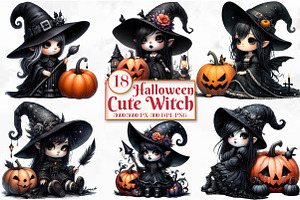 Halloween Cute Witch Sublimation, a Seasonal Illustration by Craft Nest