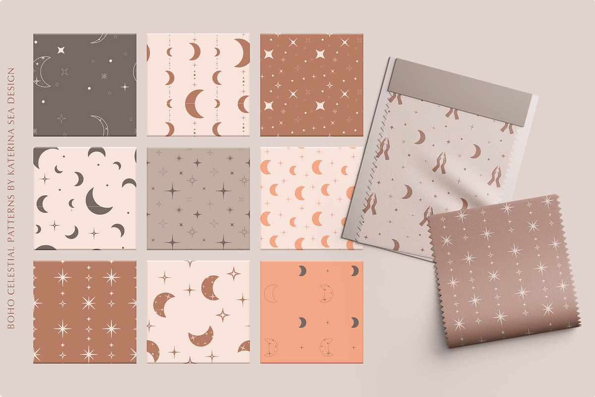 Boho celestial vector patterns, a Pattern Graphic by Katerina.Sea.Design (Photo 6 of 8)