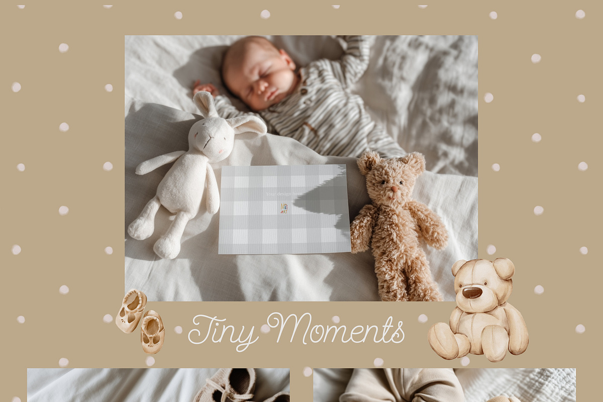 Tiny Moments – Baby Card Mockups, a Mockup by NikiArts (Photo 2 of 8)