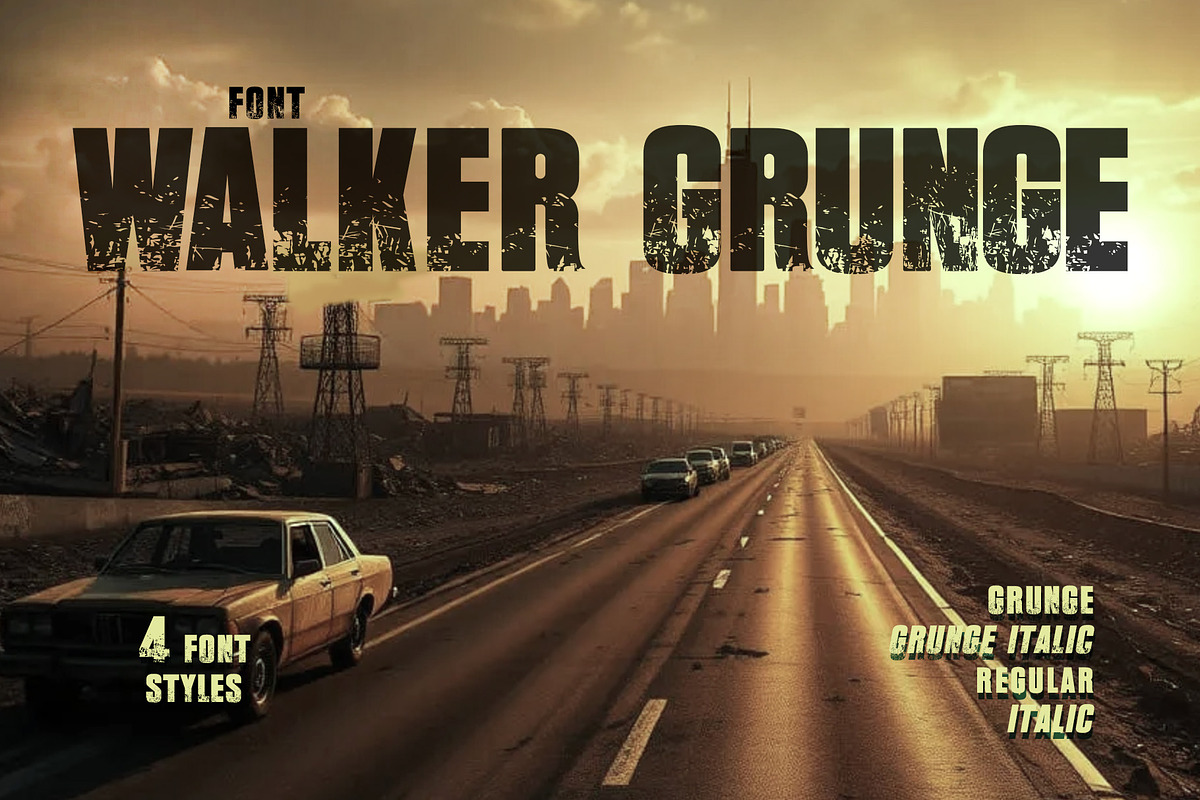 Walker: Walking Dead Style Sans Font, a Sans Serif Font by SpiralShare Digital (Photo 1 of 5)