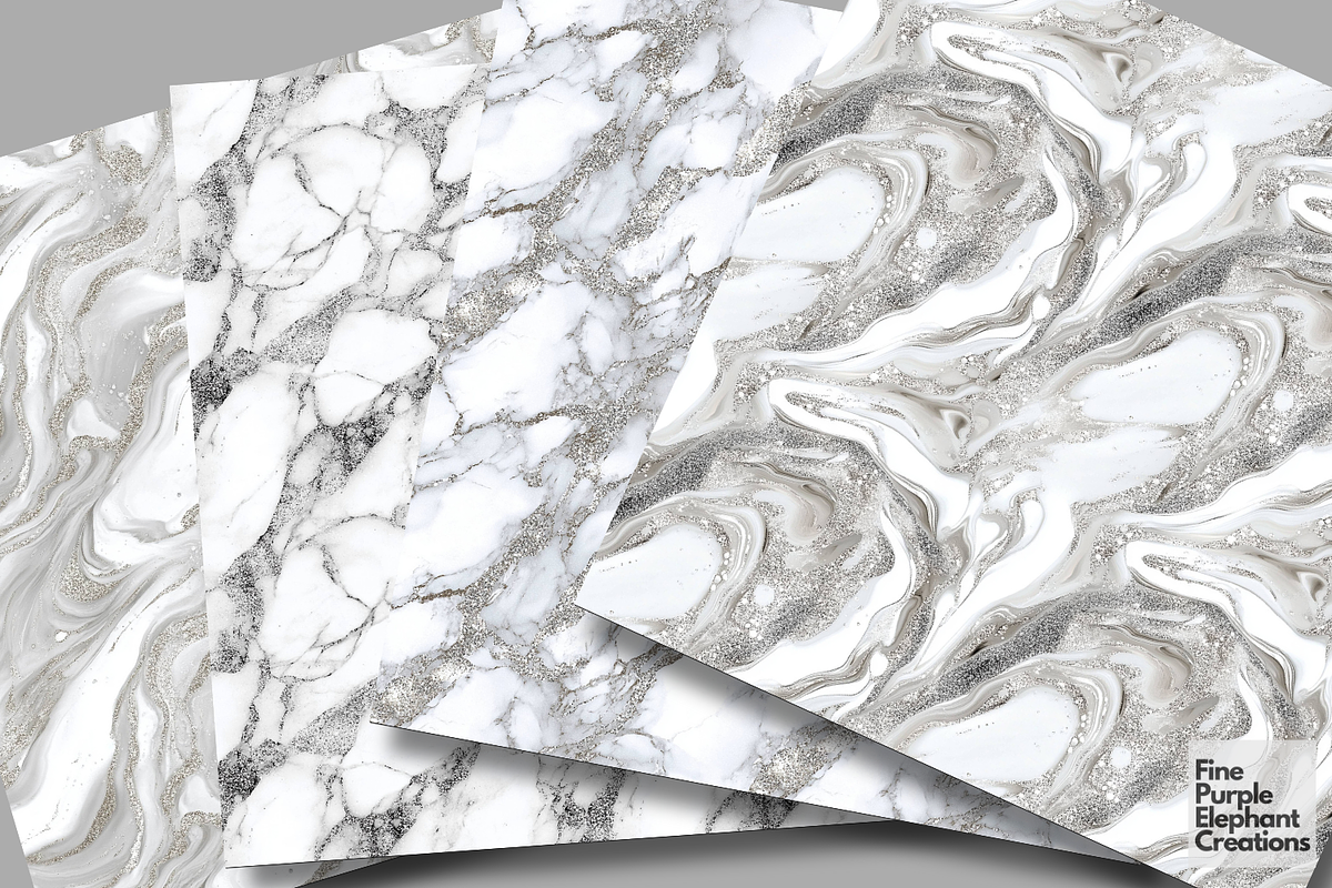 White Silver Marble Texture Granite, a Pattern Graphic by Fine Purple Elephant (Photo 4 of 5)