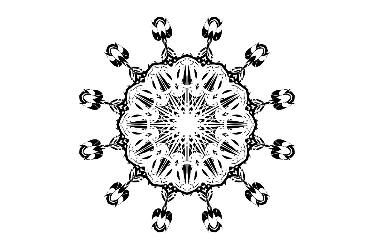 Black and White Mandala Patterns Set, a Decorative Illustration by NJ Himel (Photo 87 of 101)