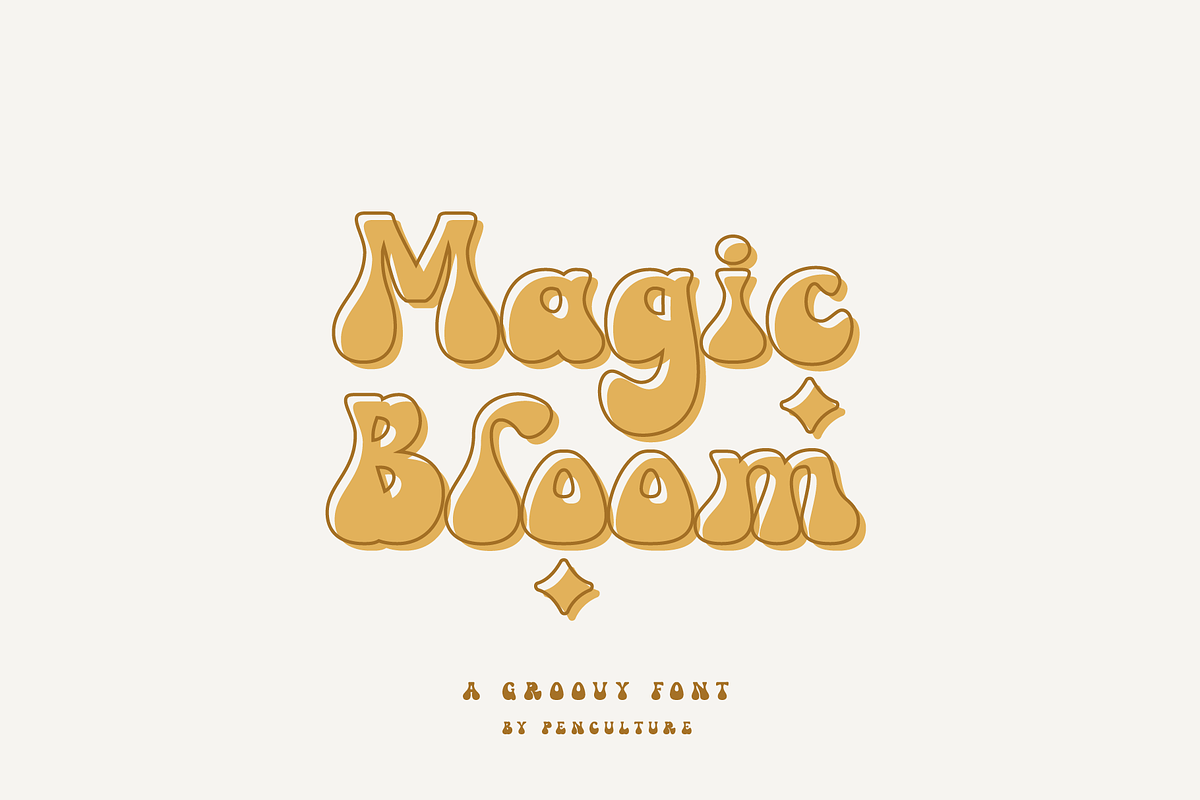 Magic Bloom - A Groovy Font, a Font by Pen Culture (Photo 1 of 6)