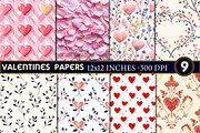 Valentines Themed Digital Papers, an Illustration by Designworld (Thumbnail 1 of 3)