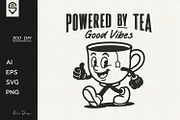 Tea Cup Retro Character T-shirt, a Graphic by shaondesigns (Thumbnail 1 of 4)