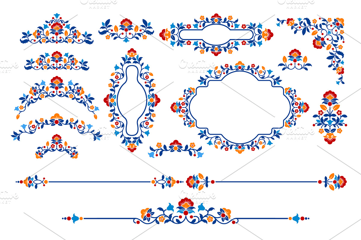 Floral Alphabet, Frames, Decors Set, a Decorative Illustration by Vector beauty (Photo 13 of 13)