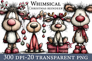 Whimsical Christmas reindeer Clipart, an Illustration by Designworld (Thumbnail 1 of 6)