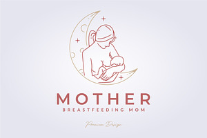mom breastfeeding mother infant logo, a Branding & Logo Template by Lodzrov
