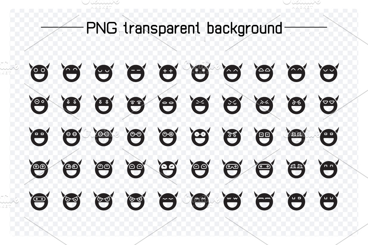 Smile Devil Emoticons Set, a Solid Icon by Designfour (Photo 2 of 7)