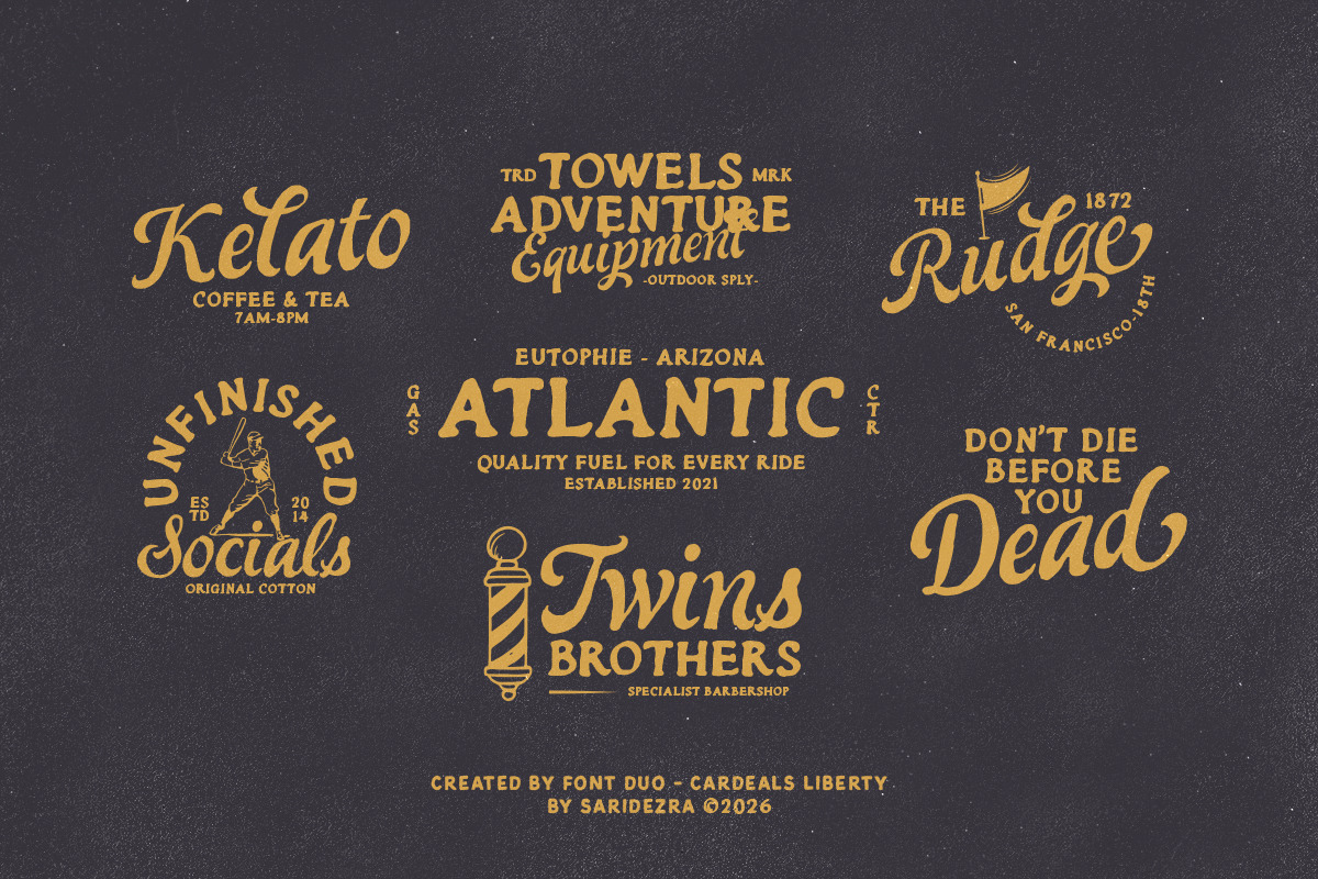 Cardeals - Handcrafted Font Duo, a Script Font by Sarid Ezra (Photo 2 of 10)