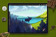 Moose Stamp Brushes for Procreate, a Brushes & More by LovePowerDesigns (Thumbnail 2 of 2)