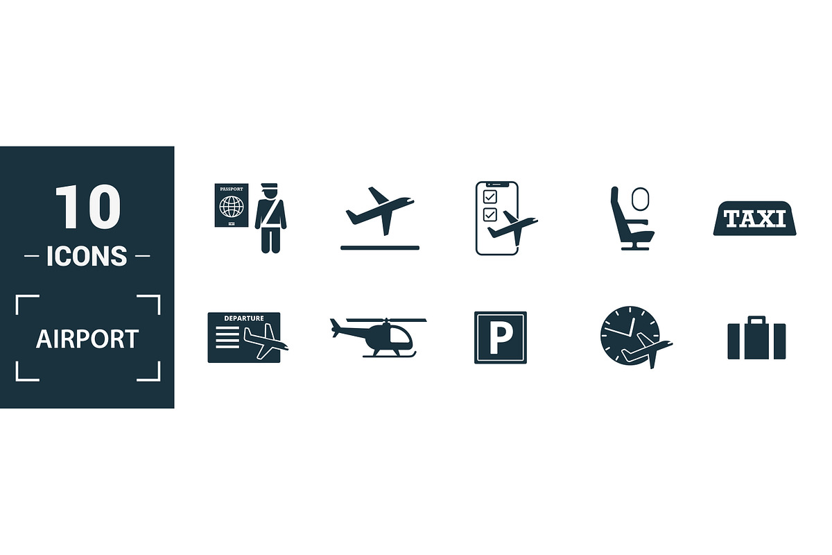 Airport Filled Icon Set, an Object Graphic by Aimagenarium@gmail.com (Photo 3 of 3)