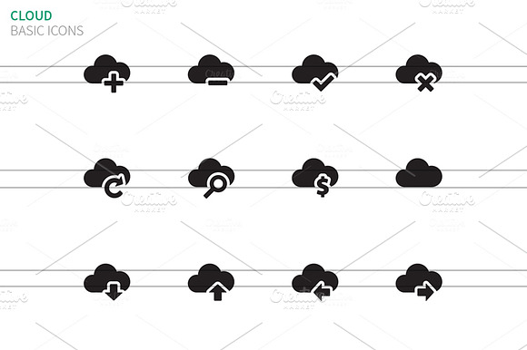 Cloud Icons On White