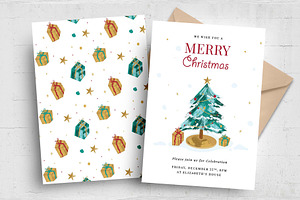 Simple Christmas Greetings Card, a Card Template by BrandPacks