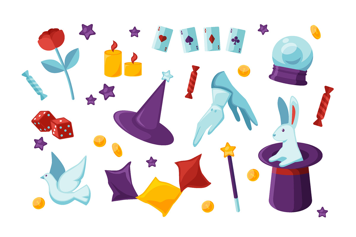 Magic show set, seamless pattern, a Decorative Illustration by Good Studio (Photo 2 of 6)