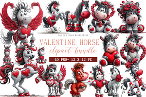Valentine Horse Clipart, an Illustration by DreamArtGraphic