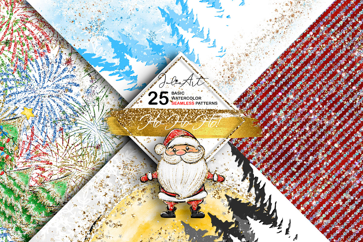 Ho-Ho-Ho christmas seamless patterns, a Pattern Graphic by JuliaStarArt-FantasyHome (Photo 6 of 12)