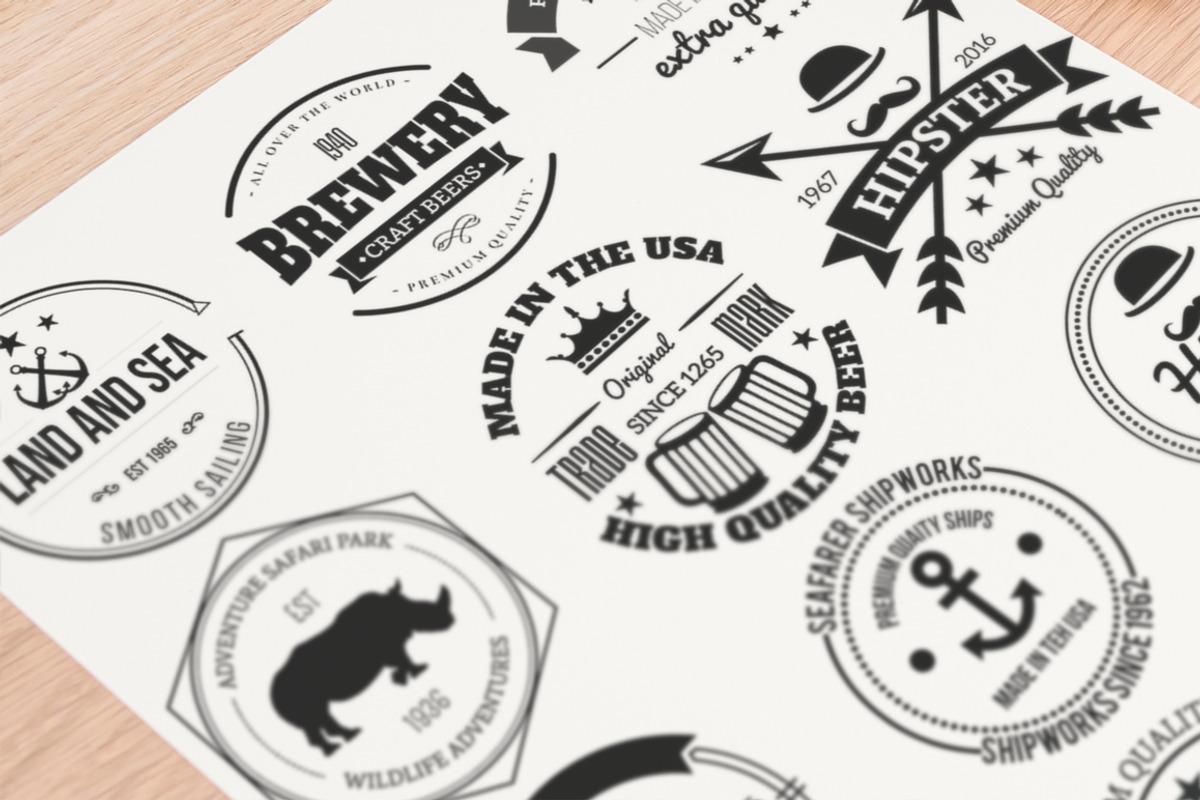 12 Retro Badges and Labels, a Branding & Logo Template by Arys Design (Photo 6 of 7)