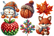 Watercolor Crochet Autumn Clipart, an Illustration by Designworld (Thumbnail 3 of 7)