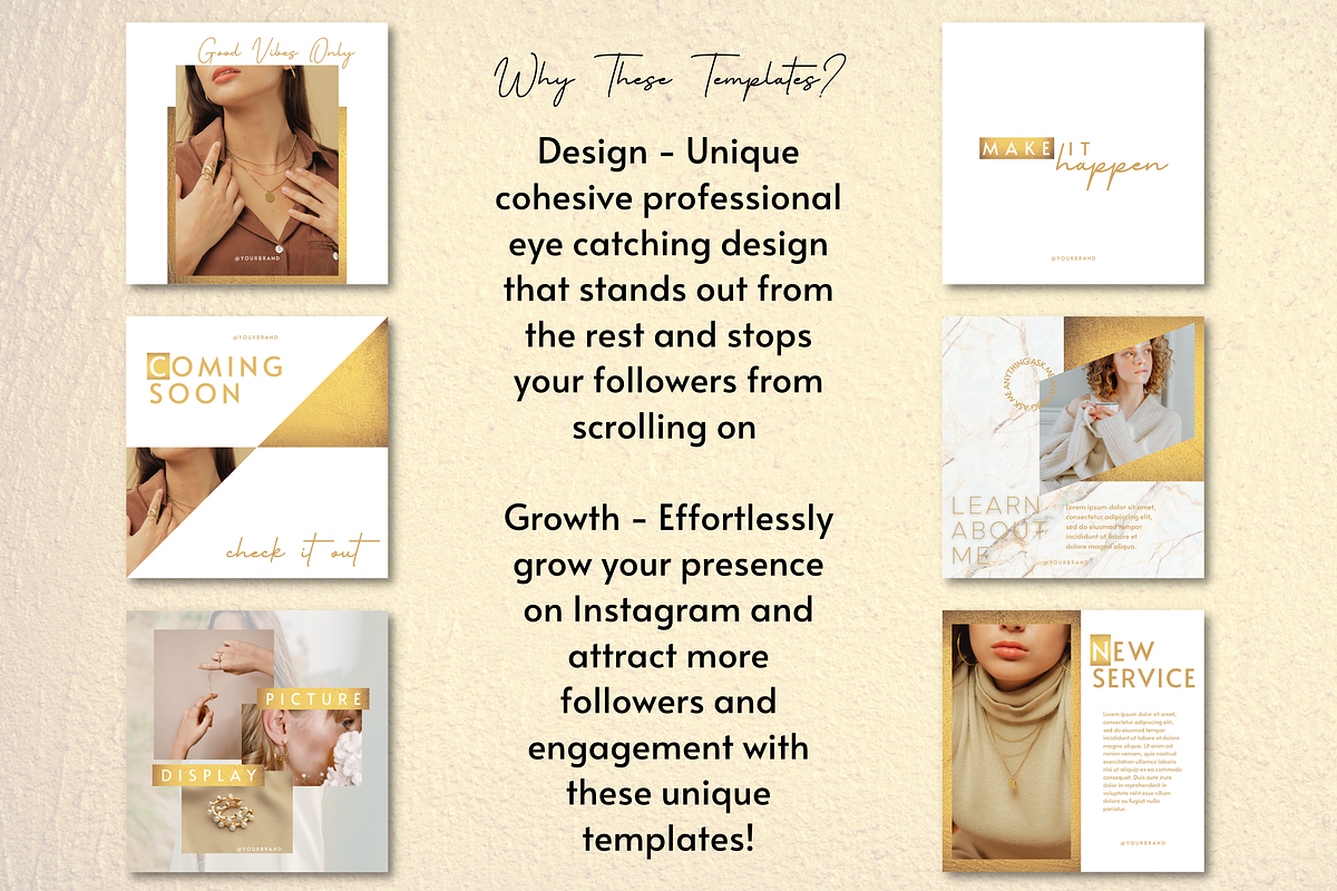 WHITE GOLD INSTAGRAM TEMPLATES, a Social Media Template by Faytemplates (Photo 7 of 10)