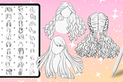 Procreate Anime Hair Manga brushes, a Brush Add-On by Revabrush (Thumbnail 3 of 5)