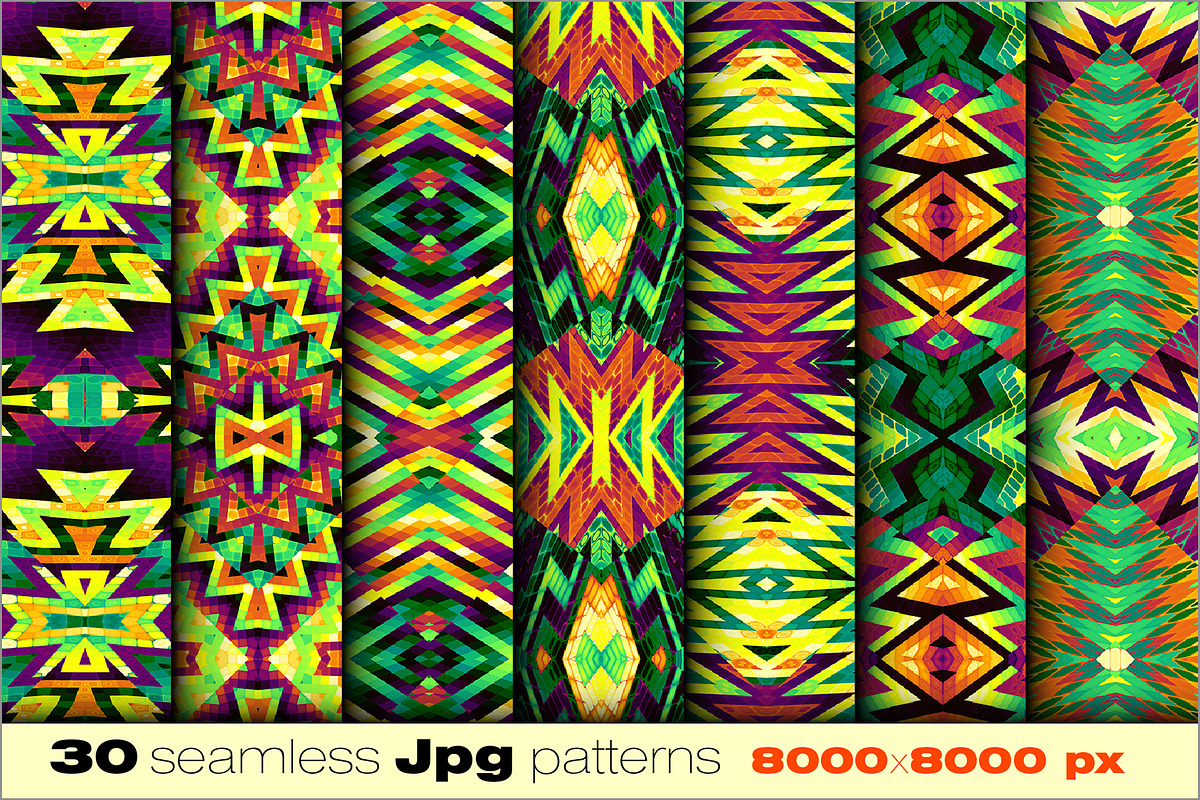 30 seamless aztec patterns JPG, a Pattern Graphic by tkdesign (Photo 1 of 31)