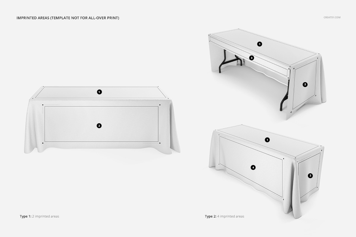 Imprinted Tablecloth Mockup Set, a Merchandise Mockup by creatsy5 (Photo 5 of 14)