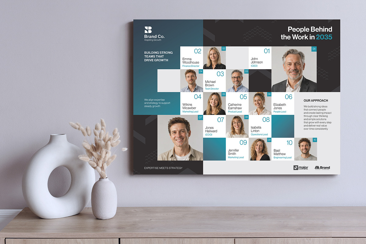 Meet The Team Org Chart Poster, a Poster Template by BrandPacks (Photo 2 of 5)