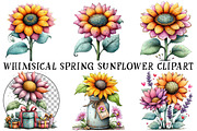 Whimsical Spring Sunflower Clipart, an Illustration by OK Design (Thumbnail 2 of 6)