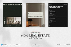 Modern Real Estate Instagram Kit, a Social Media Template by The Aesthetic Studio