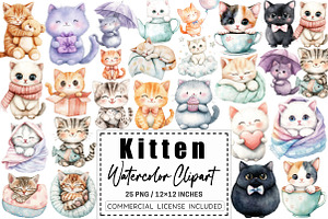 Kawaii Kitten Sublimation Clipart, a Graphic by CitraGraphics