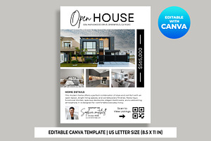Open House Flyer Canva Template, a Flyer Template by M9 Design