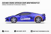 2020 Mid-Engine Supercar Coupe Set, an Advertising Mockup by Halal Graphic Studio (Thumbnail 1 of 12)