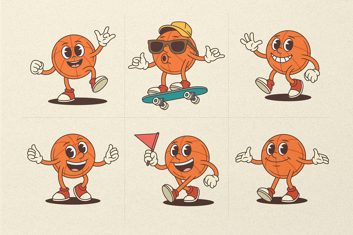 Basketball Cartoon Mascot Character, a Sport Illustration by Vasya Kobelev (Photo 3 of 6)