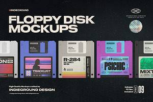 Floppy Disk Mockups, a Product Mockup by Indieground Design Inc.