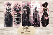 Gothic Love Bookmarks | Romantic, a Seasonal Illustration by GlamArtZhanna (Thumbnail 1 of 3)