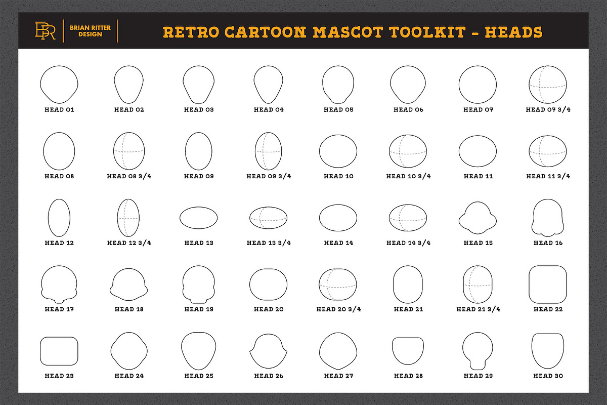 Retro Cartoon Mascot Toolkit, a Brush Add-On by Brian Ritter Design (Photo 6 of 13)