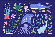 Marine life. Sea set, banner, cards, an Animal Illustration by Good Studio (Thumbnail 3 of 12)