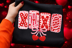Faux Yarn XOXO Png, Valentine's Day, an Illustration by Craft Nest