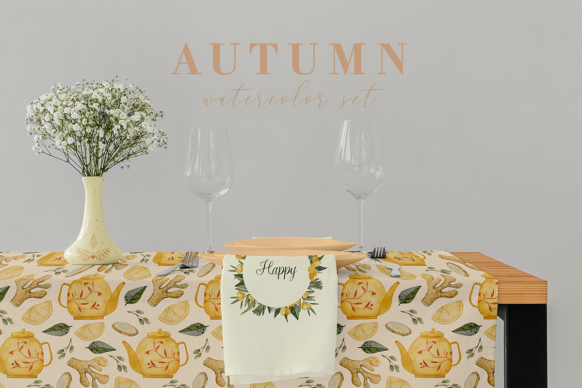 Autumn tea Watercolor set, a Food Illustration by annasokol_ (Photo 7 of 7)